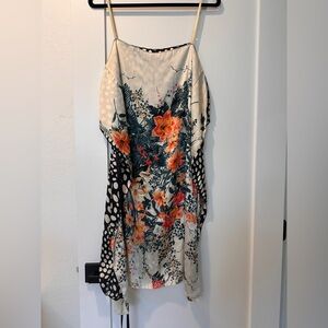 Floral/Black and Cream Polka Dot slip dress